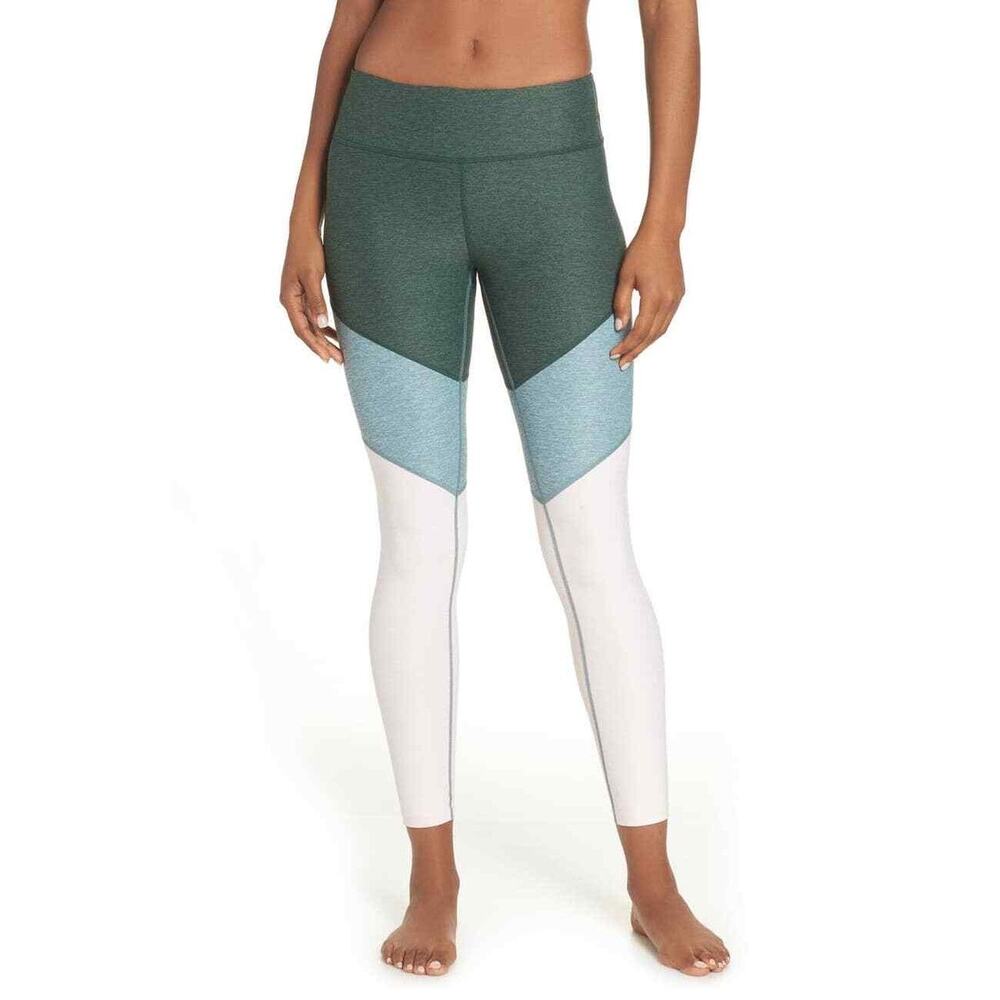 Outdoor Voices TechSweat Colorblock 7/8 Leggings Green Teal White Size M - Picture 2 of 5